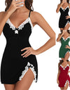 S- 5XL Push-Up Deep V Side Split Halter Nightgown