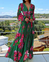 Elegant Chiffon Long Dress With Crossover Belt