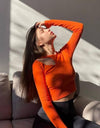 Autumn Winter Ribbed Knitted Long Sleeve Crop Top