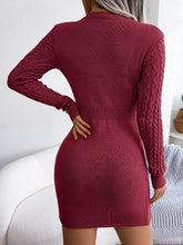 Load image into Gallery viewer, Sexy Openwork Twist Waist Hip Skirt Sweater Dress
