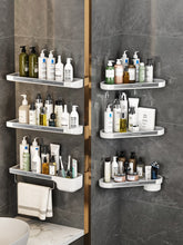 将图片加载到图库查看器，Bathroom Shelves No-drill Corner Shelf Wall-mounted Shower Storage Rack/Holder
