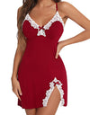 S- 5XL Push-Up Deep V Side Split Halter Nightgown