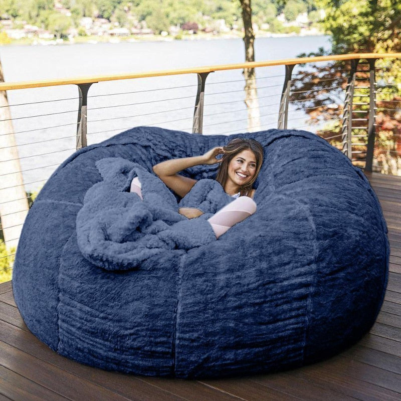 Giant Fur Bean Bag Lazy Sofa Bed