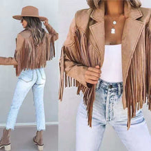 Load image into Gallery viewer, Fringed Hem Tassel Cardigan Crop Top
