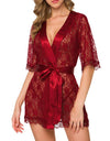 Lace See-through Nightgown With a Deep V-neck