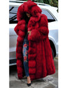Warm Thick Long Faux Fur Coat With Hood