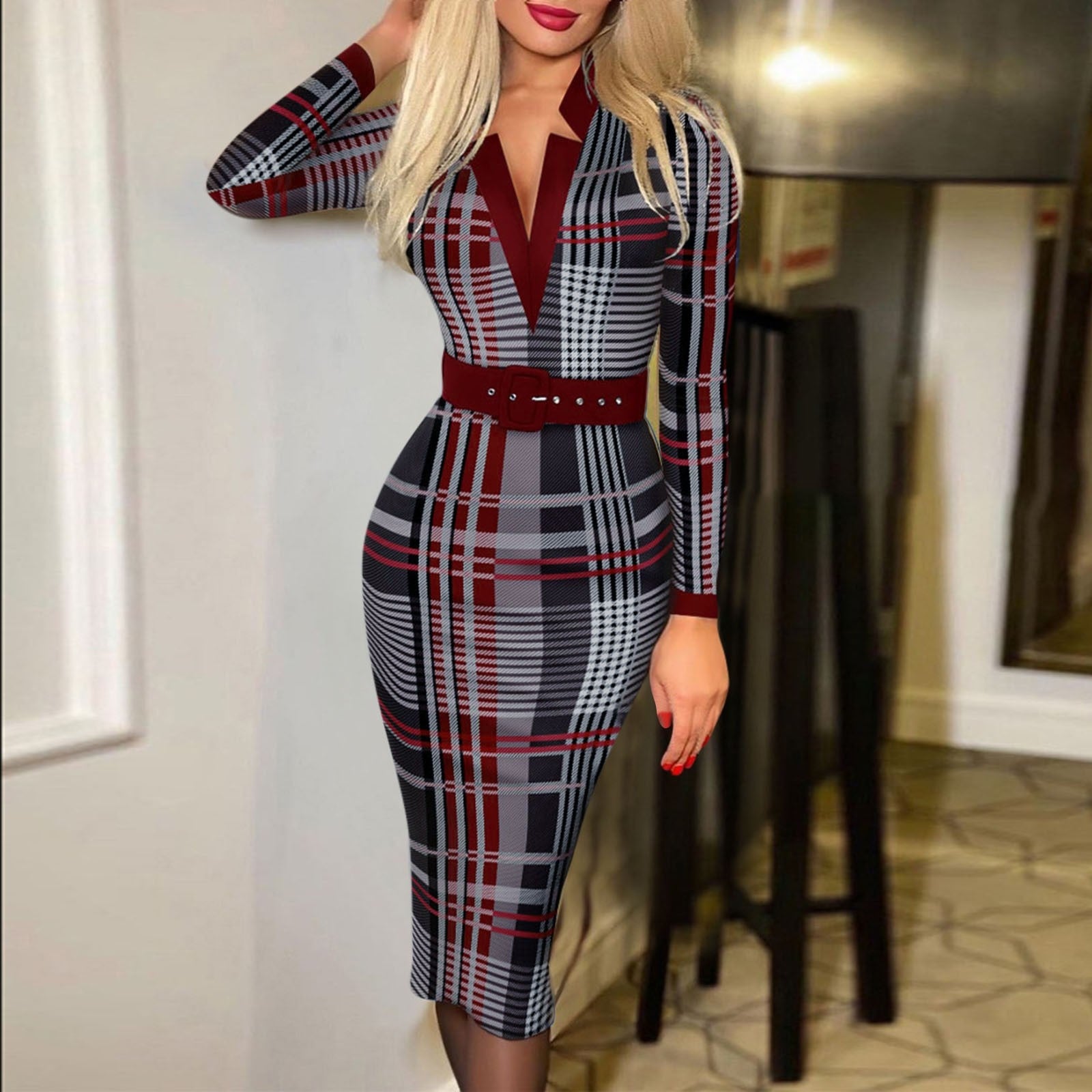 Casual Elegant Fashion Print Work Dress