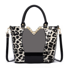 Load image into Gallery viewer, Luxury Brand Leopard Print Patent Leather Tote Handbag
