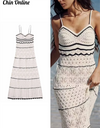 Sexy Knitted Women Sleeveless Long dress