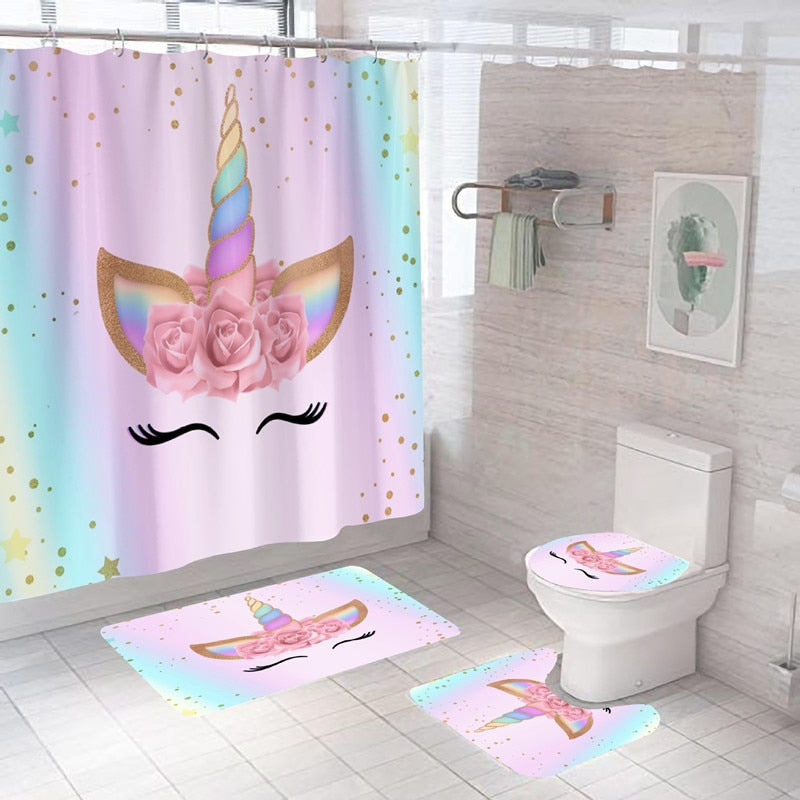 Stylish Rose Gold Eyelash Makeup Print Bath Curtain
