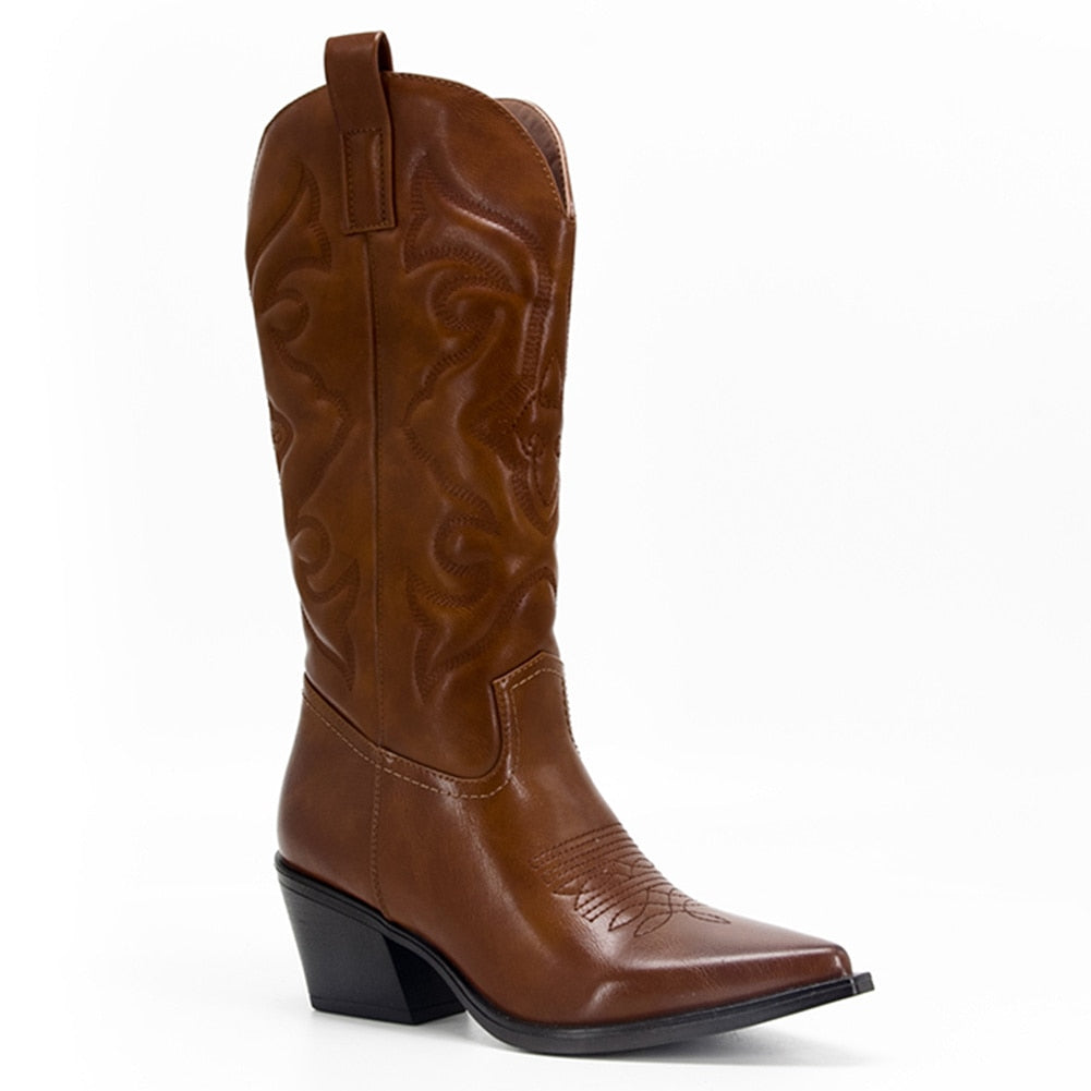 Embroidered Metallic Western Women's Cowboy boots