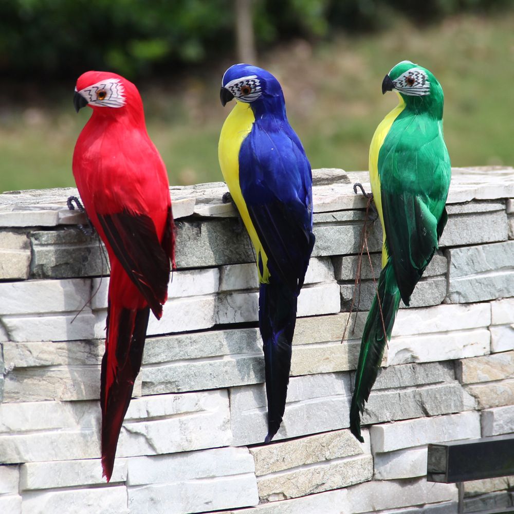 25cm Handmade Simulation Parrot Lawn Figurine