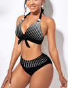 Dot Striped Two Piece Bikini Set Swimsuit S-5XL