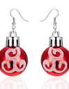Fashion Green Red Color Star Ball Christmas Earring Women