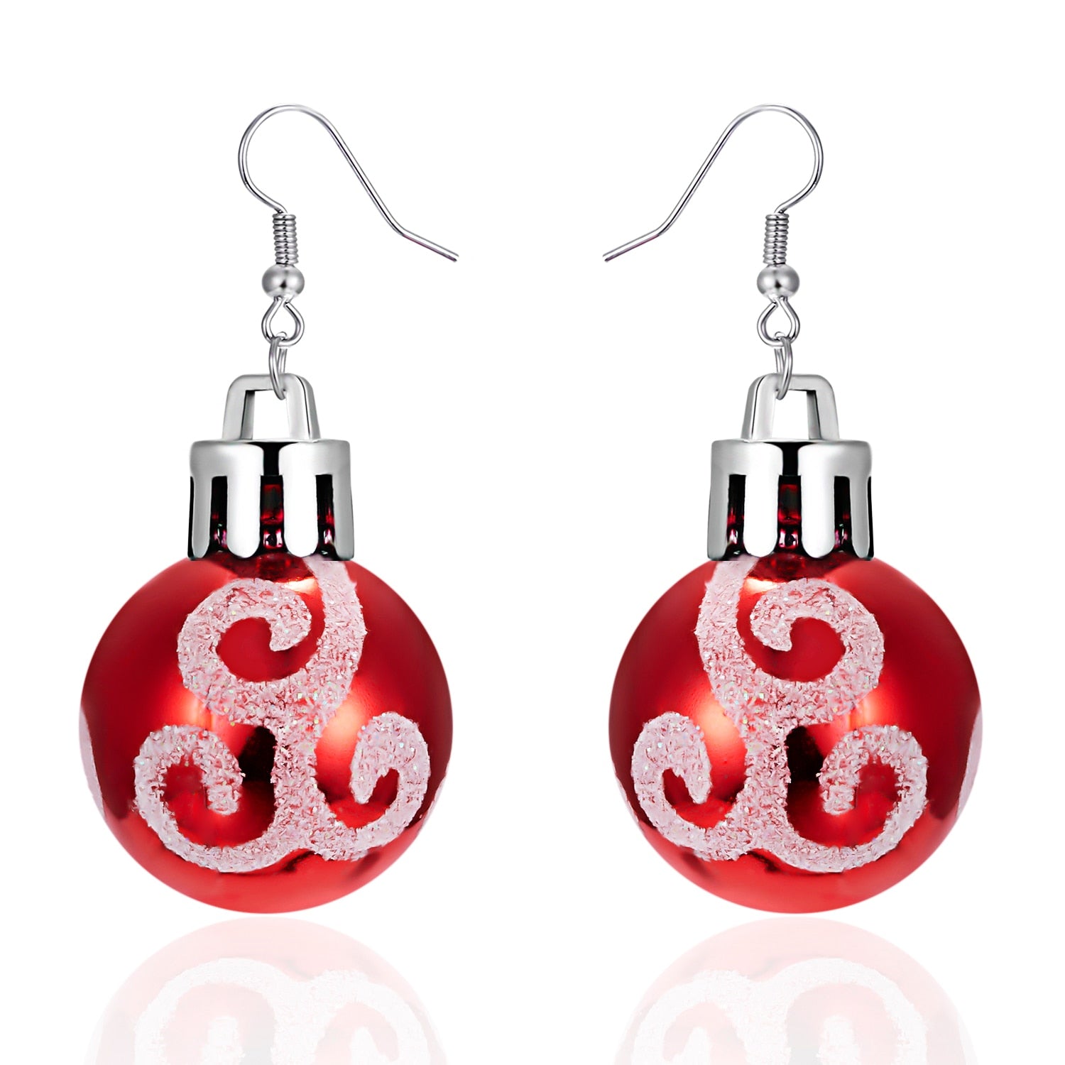 Fashion Green Red Color Star Ball Christmas Earring Women