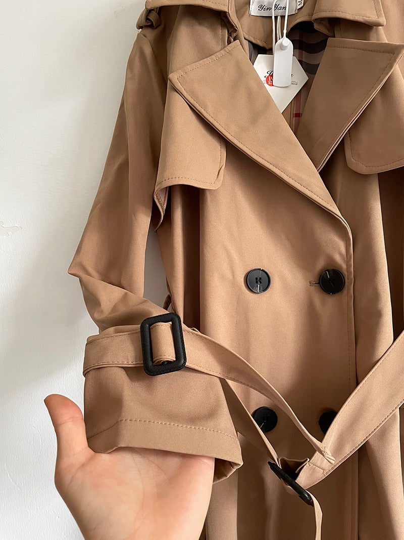 Brand New Long Double Breasted Women's Trench Coat