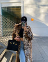 Long Thick Fluffy Faux Fur Tiger Print Coat