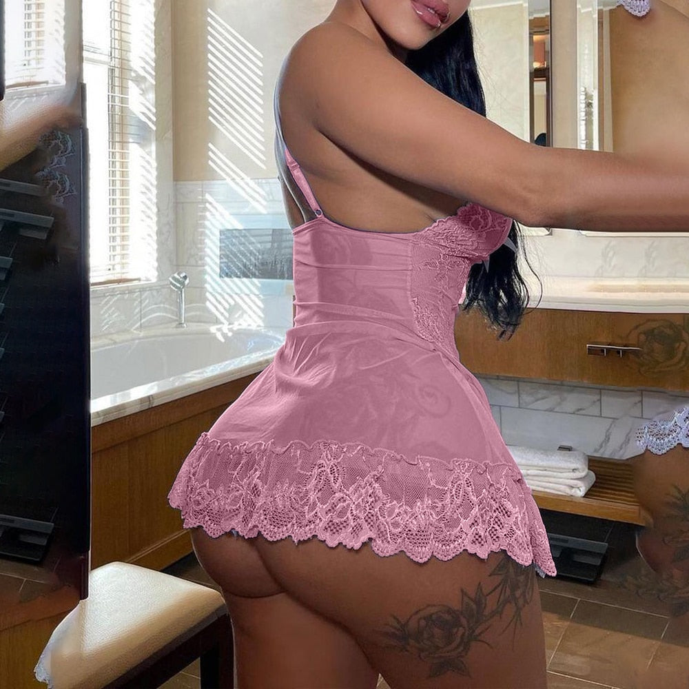 Mesh Transparent Sexy Lace Nightdress