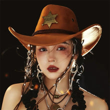 Load image into Gallery viewer, Western cowboy Sheriff hat
