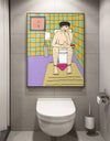 Canvas Wall Art Abstract Girl Bathroom Illustration