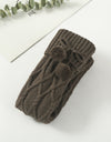 1Pair Braided Bowknot Knee High Long Sock Stockings