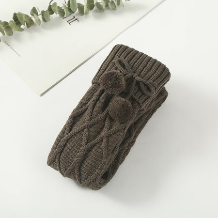 1Pair Braided Bowknot Knee High Long Sock Stockings