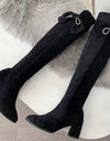 Knee High Suede Chelsea Boots