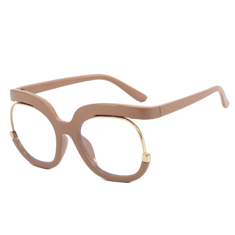 Oversized Fashion Retro Round Anti Blue Light Glasses
