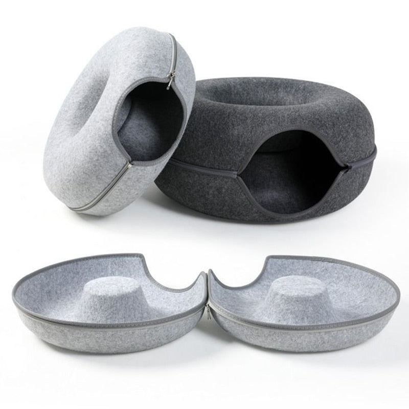 Donut Bed with Zipper Cat House