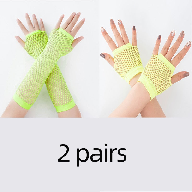 Fishnet Fingerless Long Gloves
