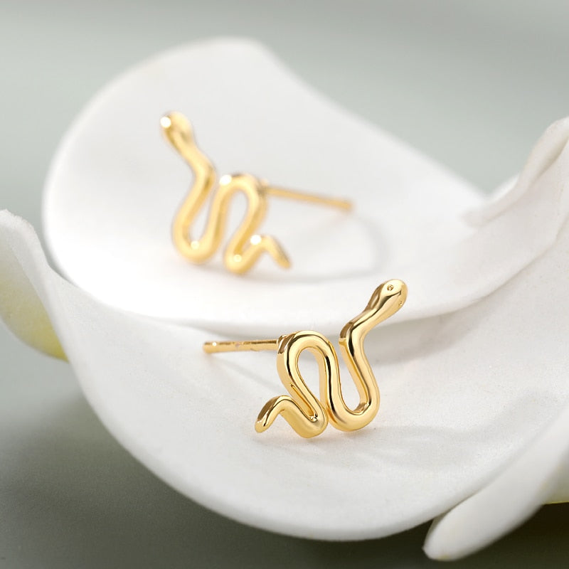 Stainless Steel Gold Color Stud Earrings