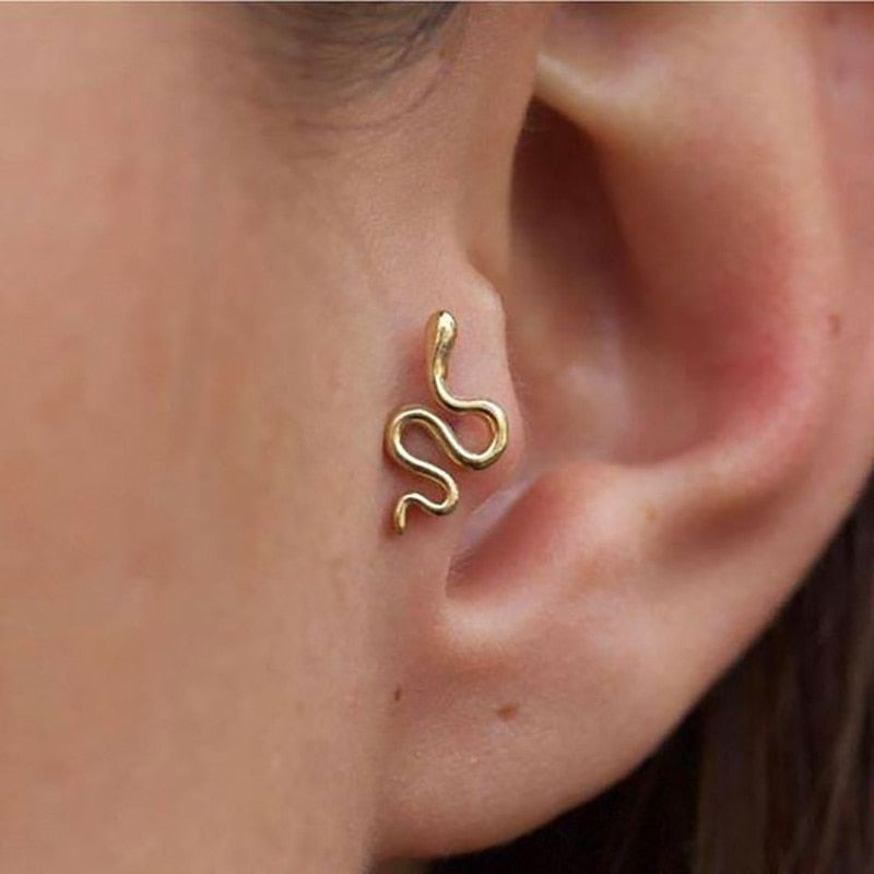 Stainless Steel Gold Color Stud Earrings