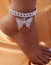 Big Butterfly Crystal Anklets for Women
