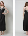 Long Chemise Lace Satin Nightgown