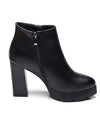 Genuine Leather Martin Black High Heels Zip-Up or Lace-Up - Fashion Damsel