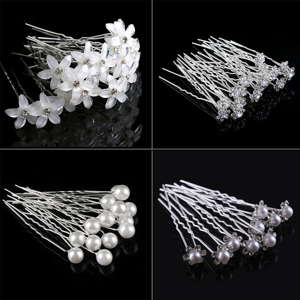 50/20 pcs/pack Women Flowers Hairpin Stick