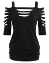 Women's Fashion Off Shoulder Hollow-Out Tunic Top