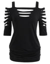 Women's Fashion Off Shoulder Hollow-Out Tunic Top