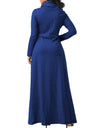 Warm Elegant High Collar Long Maxi Dress - Fashion Damsel