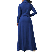 Load image into Gallery viewer, Warm Elegant High Collar Long Maxi Dress - Fashion Damsel
