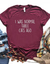 I WAS NORMAL THREE CATS AGO Lady Top Tee