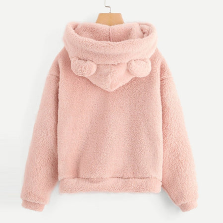 Cute Bear Warm Pullover Fluffy hoodie