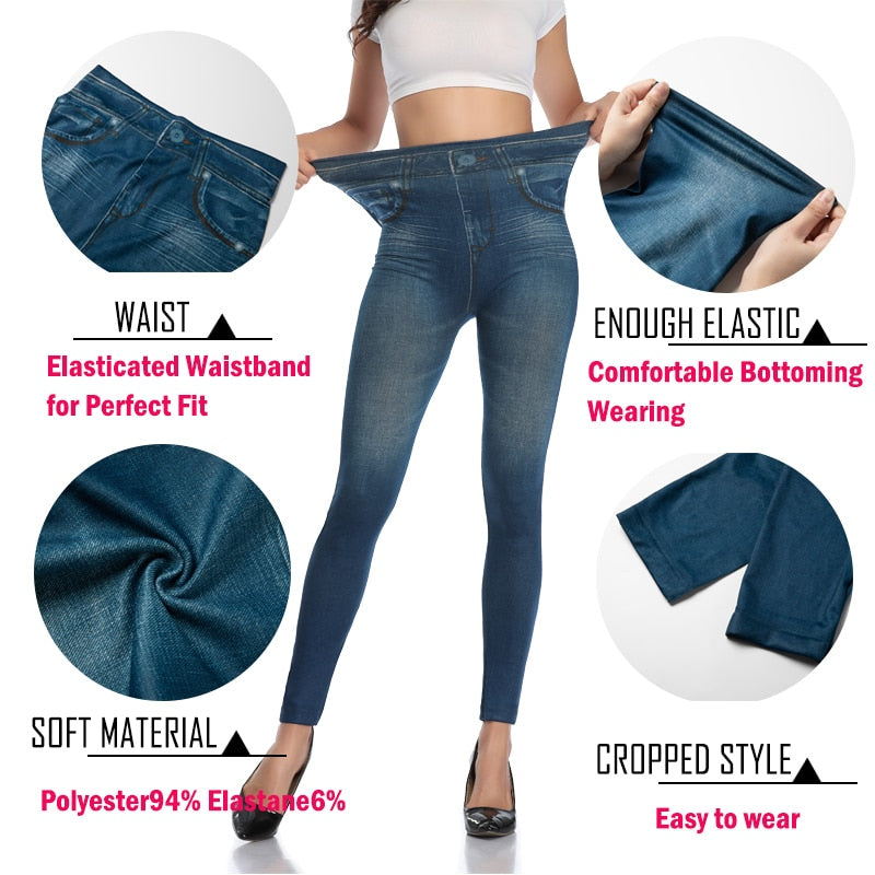 Waist Trimming Push Up Elastic Jeggings Denim Pants - Fashion Damsel