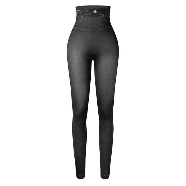 Waist Trimming Push Up Elastic Jeggings Denim Pants - Fashion Damsel