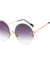 Round Metal Frame Ocean Design Sunglasses - Fashion Damsel