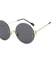 Round Metal Frame Ocean Design Sunglasses - Fashion Damsel