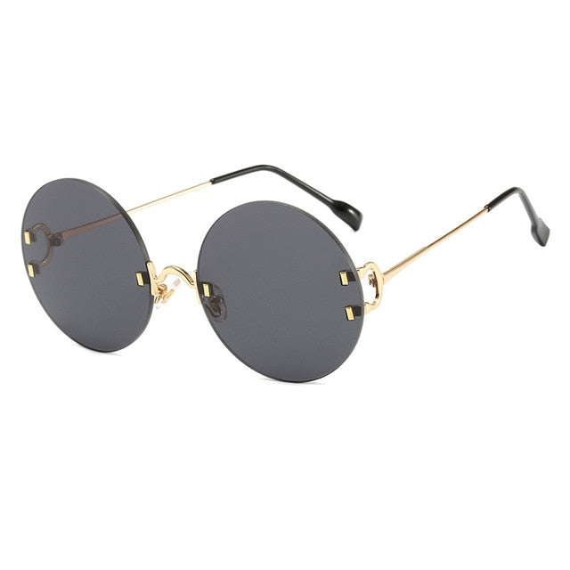 Round Metal Frame Ocean Design Sunglasses - Fashion Damsel