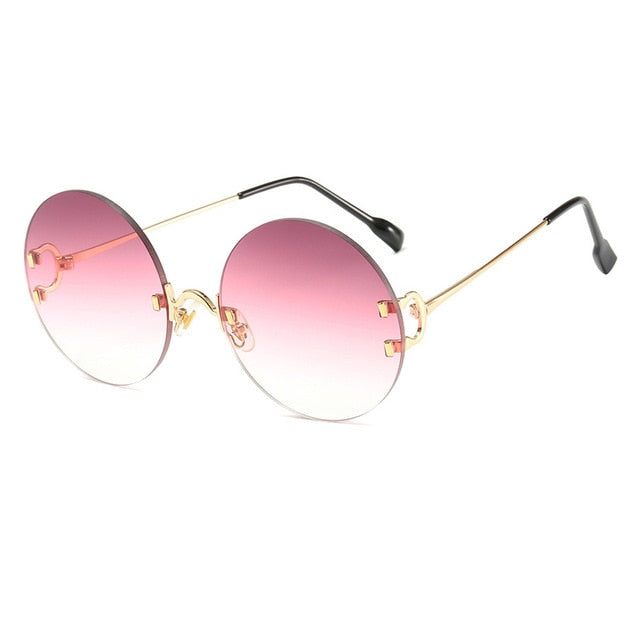 Round Metal Frame Ocean Design Sunglasses - Fashion Damsel