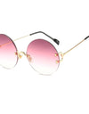 Round Metal Frame Ocean Design Sunglasses - Fashion Damsel