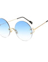 Round Metal Frame Ocean Design Sunglasses - Fashion Damsel